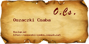 Oszaczki Csaba névjegykártya
